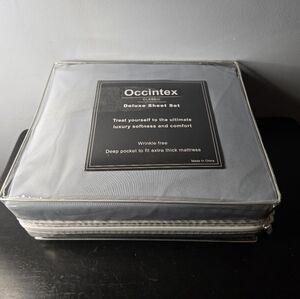 King Size Deep Pocket Sheet/Pillow Case Set 4 Pieces Total Light Gray NEW